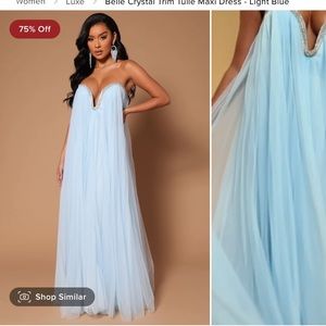 Blue Tulle Formal Dress